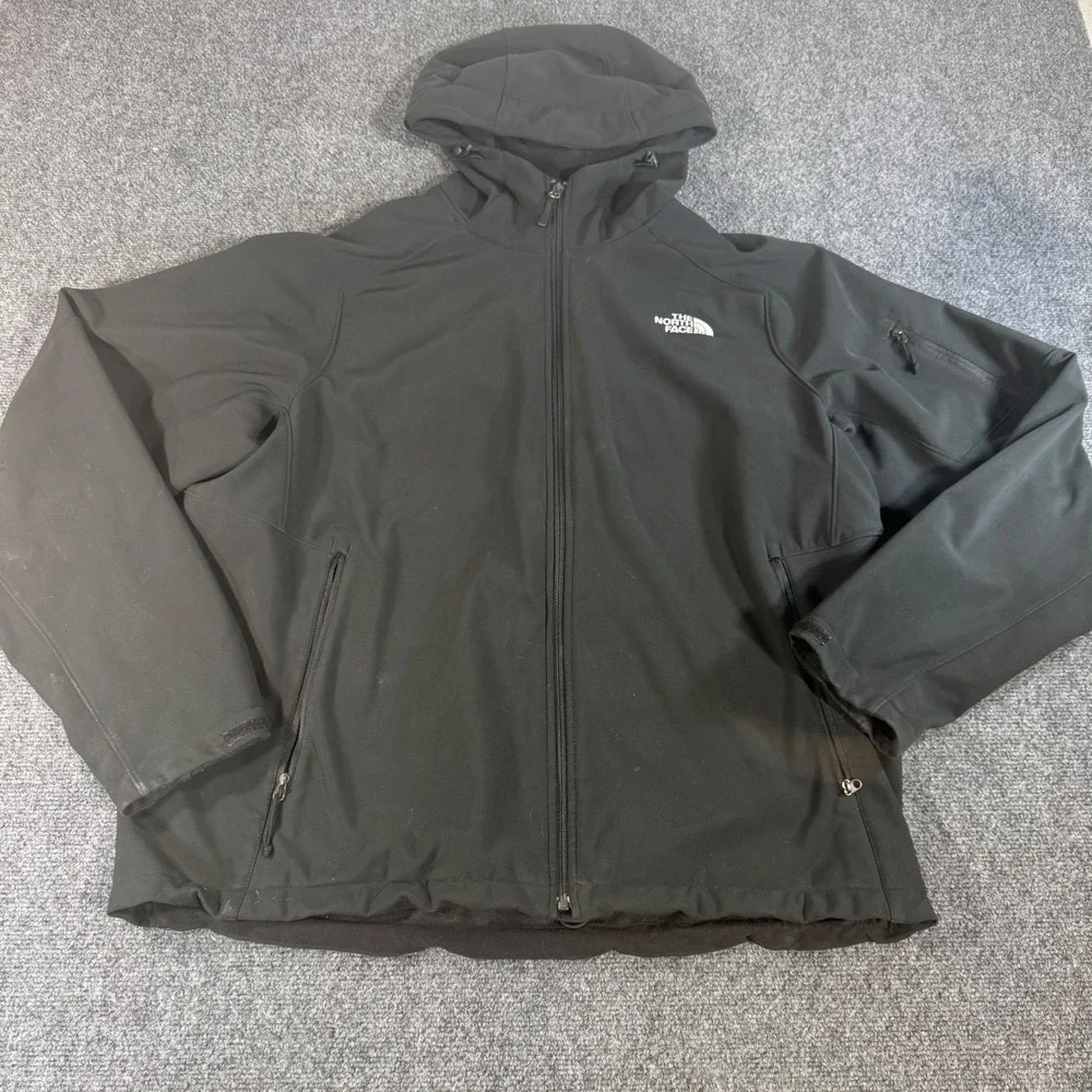 The North Face Apex Bionic Hooded Softshell Jacket Mens XL Black Windproof Fleec
